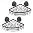 2 Pack Round Corner Shower Caddy Shelf Basket Rack with Premium Vacuum Suction Cup No-Drilling for Bathroom and Kitchen
