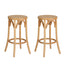 Artiss 2x Bar Stoosl Rattan Seat Wooden