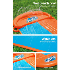 Bestway Water Slide Kids Slip 488cm Dual Slides Inflatable Splash Pad