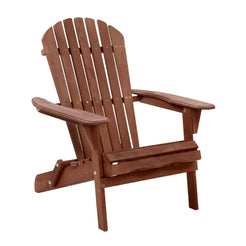 Gardeon Adirondack Outdoor Chairs Wooden Foldable Beach Chair Patio Furniture