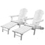 Gardeon 2PC Adirondack Outdoor Chairs Wood Foldable Sun Lounge Patio Furniture