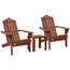 Gardeon 3PC Adirondack Outdoor Table and Chairs Wooden Beach Chair Brown