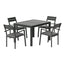 Gardeon Outdoor Dining Set 5 Piece Aluminum Extendable Table Setting Black