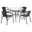 Gardeon Outdoor Dining Set 5 Piece Steel Stackable Chairs Table Patio Furniture