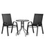 Gardeon 3PC Outdoor Bistro Set Table and Chairs Stackable Patio Furniture Black