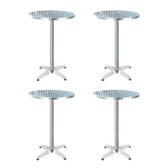 Gardeon Set of 4 Outdoor Bar Table Aluminium Round 70/110CM