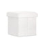 Artiss Ottoman Storage Foot Stool Square Teddy Fabric White