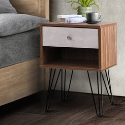 Artiss Bedside Table 1 Drawer with Shelf - Multiple Designs Available