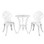 Gardeon 3PC Outdoor Setting Bistro Set Chairs Table Cast Aluminum Patio Furniture Rose White