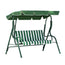 Gardeon Outdoor Swing Chair Garden Bench Furniture Canopy 3 Seater White Green