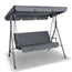 Gardeon Outdoor Swing Chair Garden Bench Furniture Canopy 3 Seater Grey