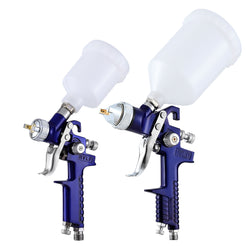 Giantz 2PC HVLP Air Spray Gun Gravity Feed Cup Nozzles Included