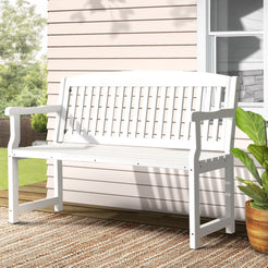 Gardeon Outdoor Garden Bench Wooden 2 Seater Lounge Chair Patio Furniture White