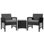 Gardeon 3PC Outdoor Bistro Set Patio Furniture Wicker Dining Chairs Table Cushion Black