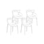 Gardeon 4PC Outdoor Dining Chairs PP Portable Stackable Chair Patio Furniture White