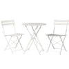 Gardeon 3PC Outdoor Bistro Set Steel Table and Chairs Patio Furniture White