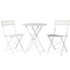 Gardeon 3PC Outdoor Bistro Set Steel Table and Chairs Patio Furniture White