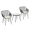 Gardeon 3PC Outdoor Furniture Bistro Set Lounge Setting Table Chairs Cushion Patio Grey