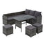 Gardeon Outdoor Furniture Dining Setting Sofa Set Lounge Wicker 9 Seater Mixed Grey