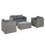 Gardeon 4-Piece Outdoor Sofa Set Wicker Couch Lounge Setting Grey