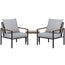 Gardeon 3PC Outdoor Furniture Bistro Set Lounge Setting Chairs Table Patio Black