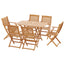 Gardeon Outdoor Dining Set 7 Piece Wooden Table Chairs Setting Foldable