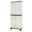 Gardeon Outdoor Storage Cabinet Box 173cm Lockable Cupboard Sheds Adjustable Rattan Beige