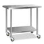 Cefito 1219x610mm Stainless Steel Kitchen Bench with Wheels 304