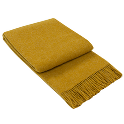 Brighton Throw - 100% NZ Wool - Mustard