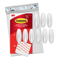 Command Medium Designer Value Pack, 9 Hooks and 12 Strips, GP081-9NA,White