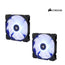 CORSAIR Air Flow 140mm Fan Low Noise Edition / Blue LED 3 PIN - Hydraulic Bearing, 1.43mm H2O. Superior cooling performance. TWIN Pack!