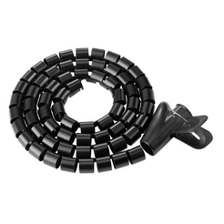 BRATECK 15mm/0.59' Diameter Coiled Tube Cable Sleeve Material PolyethylenePE Dimensions 1000x15mm - Black