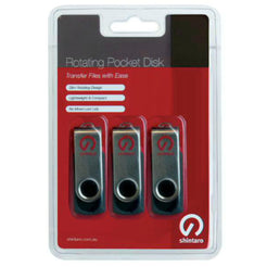 Shintaro 16GB Rotary Pocket Disk - High Speed USB2.0 (3 Pack)