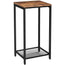 Rustic Brown Side Table with Mesh Shelf