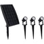 3 x LED Spotlights Powered Solar Garden Lights Outdoor Waterproof (Warm White)