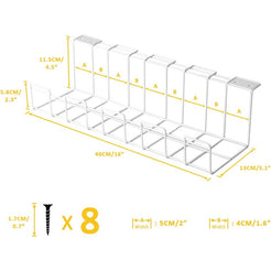 2 Pack Under Desk Cable Management Tray, White