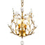 Crystal Chandelier Vintage, 3 Lights, Gold