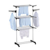 Folding 3 Tier Clothes Laundry Drying Rack with Stainless Steel Tubes for Indoor & Outdoor Home