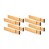 8 Pack Bamboo Adjustable Kitchen Drawer Dividers (Large, 44-55 cm)