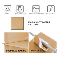 3 Pack 5-Tier Shelf Hanging Closet Organizer and Storage for Clothes (Beige)