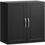 Wall Storage Cabinet Double Doors, Black