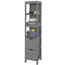 Tall Cabinet Shelf Drawer, Grey