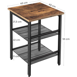 Side Table, 2 Mesh Shelves