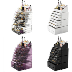 Makeup Cosmetic Organizer Storage with 12 Drawers Display Boxes (White)