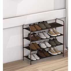 4 Tier Metal Shoe Rack Storage Organiser for Entryway and Bedroom