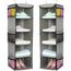 2 Pack 5 Foldable Shelf Hanging Closet Organizer Space Saver with Side Accessories Pockets for Clothes Storage