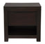 Amsterdam Solid Mahogany Timber 1 Drawer Bedside Table (Chocolate)