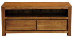 Amsterdam 2 Drawer Entertainment Unit (Light Pecan)