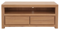 Amsterdam 2 Drawer Solid White Cedar Wood Entertainment Unit (Natural)