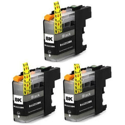 Compatible Premium Ink Cartridges LC233BK  Black Triple Pack  - for use in Brother Printers